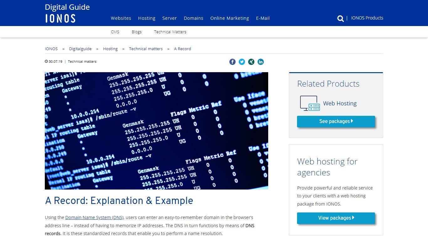 A Records | Explanation, Lookup & DNS A Record Example - IONOS